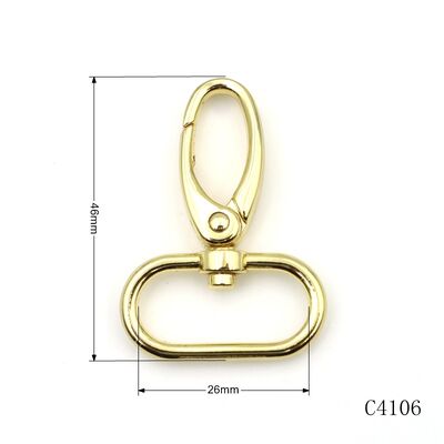 Bag Accessories Durable Metal Snap Hook 26mm Manufacturer Metal Carabiner Swivel Snap Hook Dog Clip