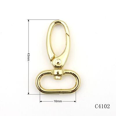 Bag Hardware Purse Metal Snap Hook 16mm Clip Metal Key Chain Clasp Carabiner Swivel Hook 
