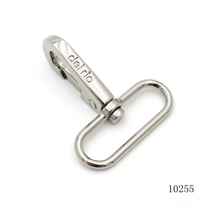 Nickel Logo Engraved Nickel Swivel Snap Hook Metal Hooks For Handbag Fittings