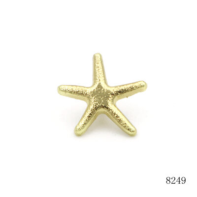 Custom 18mm Gold Plated Sea Star Metal Rivet Studs, Decorative Star Shape Fasteners for Leather Bags & Garments