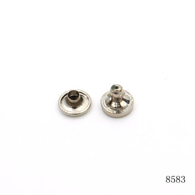 8mm Custom Logo Metal Rivets for Leather | Nickel Plated Hardware