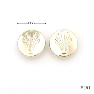 20mm Light Gold Zinc Alloy Metal Logo Rivet Studs With Cap, Die‑cast Custom Embossed Pattern Rivets For Bag Leather Craft