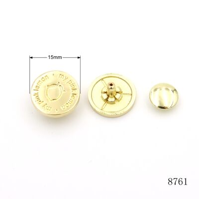 15mm  Gold Plating Logo Engraved Metal Rivet Double Cap Rivet  Zinc Alloy Rivet  For Leather Bag Hardware Accessories