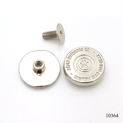10mm Nickel Gold Logo Engraved Zinc Alloy Rivet Metal Logo Rivets For Leather Bag Dog Collars