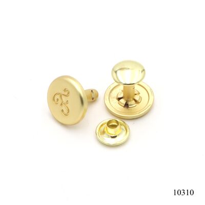 13mm Matt Gold Logo Engraved Metal Rivets Custom Logo Cap Rivets Zinc Alloy Rivet For Leather Bag Accessories