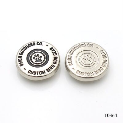 10mm Nickel Gold Logo Engraved Zinc Alloy Rivet Metal Logo Rivets For Leather Bag Dog Collars