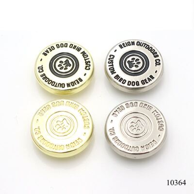 10mm Nickel Gold Logo Engraved Zinc Alloy Rivet Metal Logo Rivets For Leather Bag Dog Collars