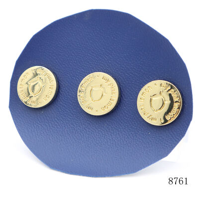 15mm  Gold Plating Logo Engraved Metal Rivet Double Cap Rivet  Zinc Alloy Rivet  For Leather Bag Hardware Accessories