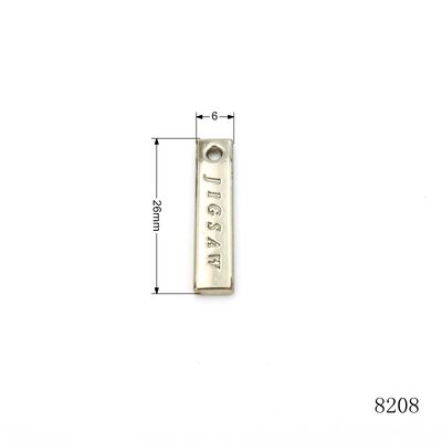 Nickel Silver Mini Zipper Puller Custom Logo Engraved Metal Zipper Pull Tag for Handbags