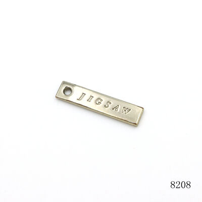 Nickel Silver Mini Zipper Puller Custom Logo Engraved Metal Zipper Pull Tag for Handbags