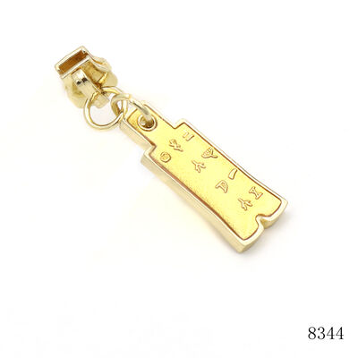 Gold Custom Symbol Logo Engraved Metal Zipper Puller Tab For Handbags Hardware Accessories