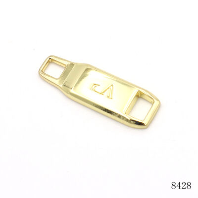 Square Custom Gold Logo Engraved Metal Zip Puller  For Handbags Hardware Accessories