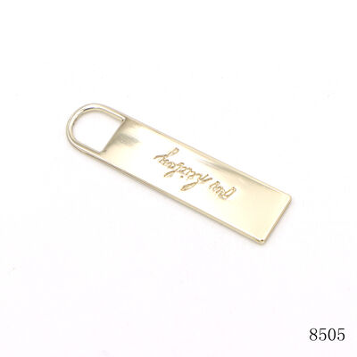 Gold Plated Engraved Custom Brand Logo  Metal Zipper Tag Puller For Bag Hardware Accessories/clothing