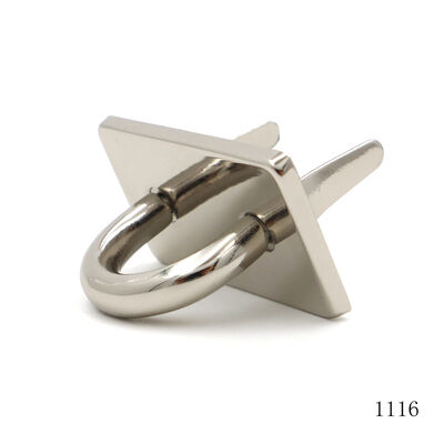 Mirror Silver Zinc Alloy Bridge D Ring With Square Base Plate Hasp Plate D Buckle For Handbag Padlock