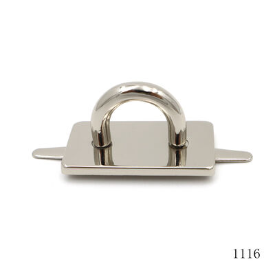 Mirror Silver Zinc Alloy Bridge D Ring With Square Base Plate Hasp Plate D Buckle For Handbag Padlock