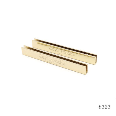 80mm Light Gold U Shape Clip Custom Branding Metal Edge Clip For Bag Making