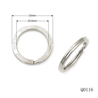Nickel Plated Split Key Ring Metal Key Chain Ring 25.5mm*33mm Rusty-Proof Keyring