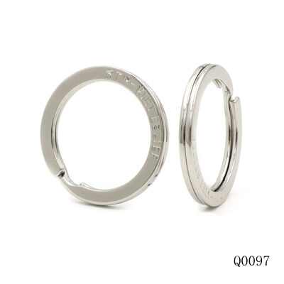 Quality Metal Key Chain Key Ring Custom Logo Metal Split Ring with Chain One Inch Keychain Rings
