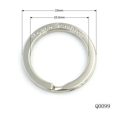 Hot Sale Nickel Plated Personalized Deep Engraving Logo Text Keychain Key Ring 1 Inch Flat Key Split Ring