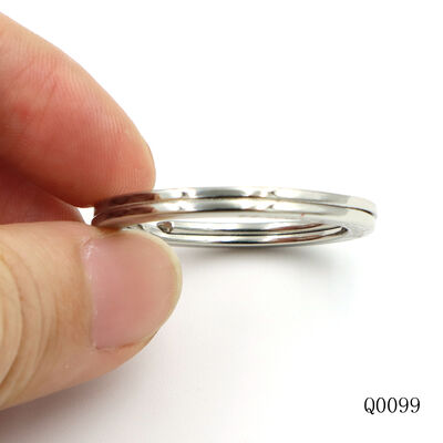 Hot Sale Nickel Plated Personalized Deep Engraving Logo Text Keychain Key Ring 1 Inch Flat Key Split Ring