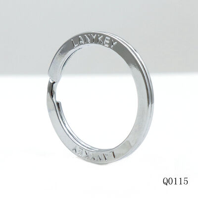 Good Quality Chrome Plated Logo Engraved Split Key Ring Waterproof Stamp Logo Flat Key Ring For Key Chain Accessories