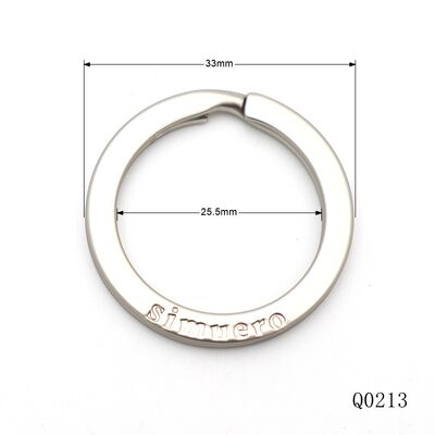 Custom Embossed Logo Split Key Ring | Matte Nickel Plated 25mm Split Ring for Keychain Hardware