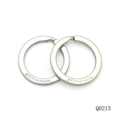 Custom Embossed Logo Split Key Ring | Matte Nickel Plated 25mm Split Ring for Keychain Hardware