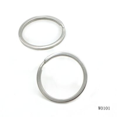 32mm Stainless Steel Flat Split Key Ring - Rust-Free Heavy-Duty O Ring with Custom Engraving & Chain Option