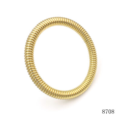 Custom Ribbed Zinc Alloy O Ring, Gold Corrugated Round Loop for Handbag Strap & Furniture Decor Decoration