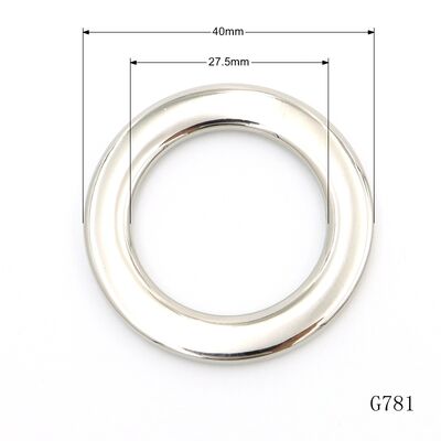 Bag Metal O Ring Buckle Shiny Silver Metal Circle Ring One Inch Bag Connector Buckle Anti Fade Handbag Hardware 
