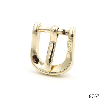 Manufacturer Die Casting Metal Pin Buckle Light Gold Polished Buckle 15.7mm Custom Logo Shoe Buckle Anti Fade Buckles
