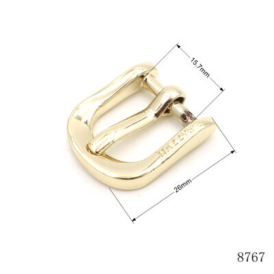 Manufacturer Die Casting Metal Pin Buckle Light Gold Polished Buckle 15.7mm Custom Logo Shoe Buckle Anti Fade Buckles