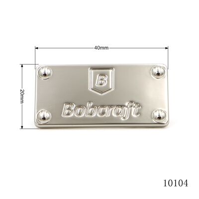 Custom Engraved Brand Nameplate Metal Logo Tag For Leather Bag