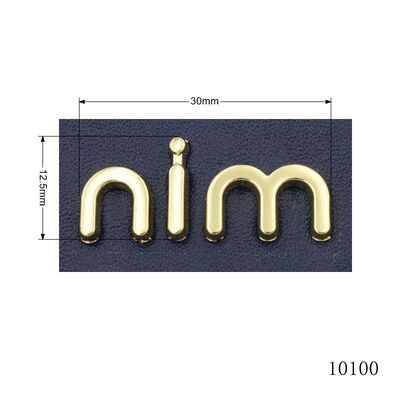 Custom Letter Logo Label Zinc Alloy Metal Logo Tag Plate Brand Logo Letters For Leather Handbag Accessories