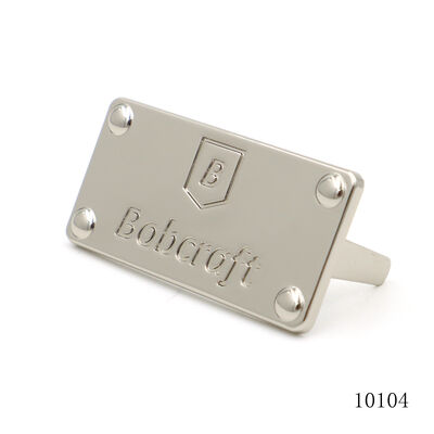 Custom Engraved Brand Nameplate Metal Logo Tag For Leather Bag