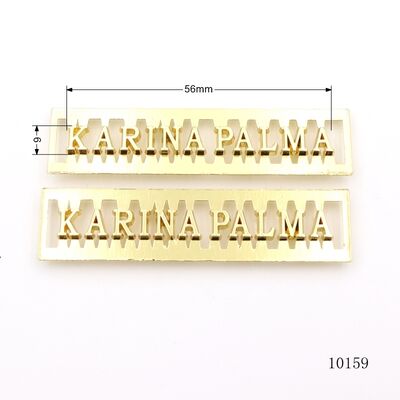 Custom Cutout Letter Metal Logo Tag | Gold Plated Hollow Alphabet Label for Leather Bags