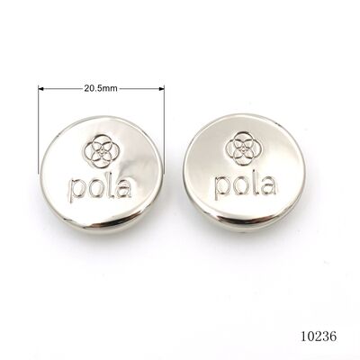 Nickel 20mm Metal Logo Plate Custom Engraved Logo Metal Label For Handbag Hardware Accessories