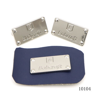Custom Engraved Brand Nameplate Metal Logo Tag For Leather Bag