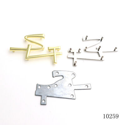 Custom Monogram Letter Logo Plate Interlocking Letters  Metal Badge for Luxury Handbag Hardware