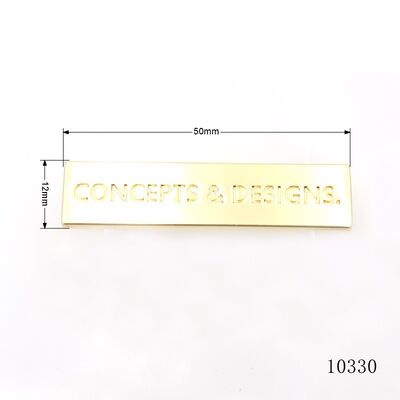Premium Metal Brand Name Plate Zinc Alloy Gold Polished Metal Logo Label
