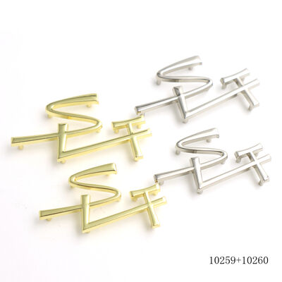 Custom Monogram Letter Logo Plate Interlocking Letters  Metal Badge for Luxury Handbag Hardware