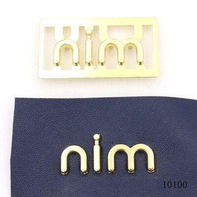 Custom Letter Logo Label Zinc Alloy Metal Logo Tag Plate Brand Logo Letters For Leather Handbag Accessories