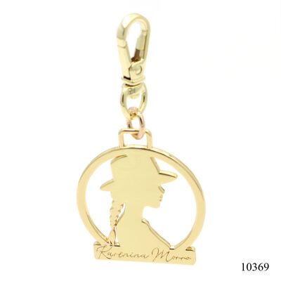 Fashion Luxury Hollow Metal Logo Tag Customized Bag Charm Label Key chain Tag