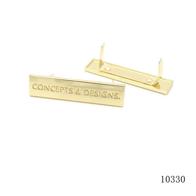 Premium Metal Brand Name Plate Zinc Alloy Gold Polished Metal Logo Label