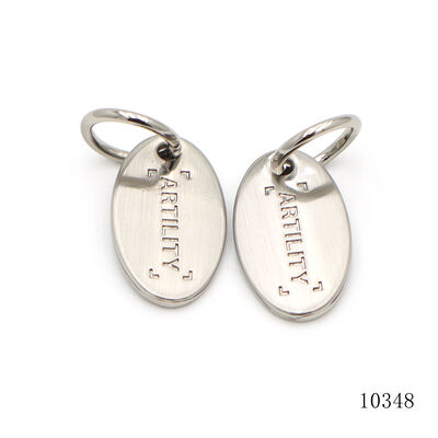 High Quality Custom Metal Logo Tag Zinc Alloy Oval Key Chain charm for Bag Purse