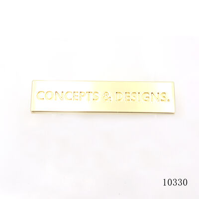 Premium Metal Brand Name Plate Zinc Alloy Gold Polished Metal Logo Label