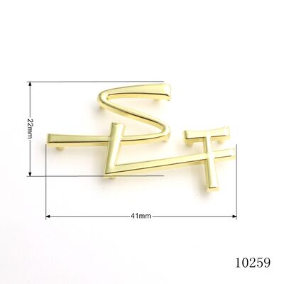 Custom Monogram Letter Logo Plate Interlocking Letters  Metal Badge for Luxury Handbag Hardware