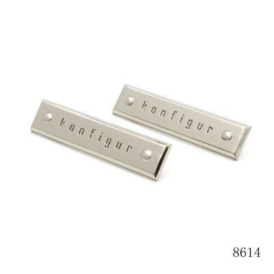 Wholesale Bag Hardware Metal Logo Manufacture Silver Rectangle Bag Plate Custom Engraved Metal Label Plate
