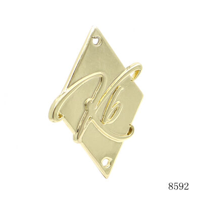 None Rusty Garment Leather Bag Design Metal Label Gold Plated Custom Metal Embossed Logo Plate with Sewing Holes