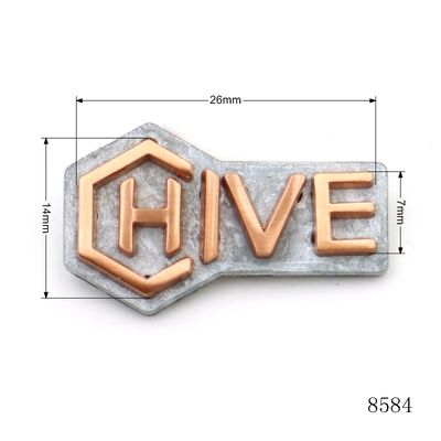 Unique Design Leather Bag Metal Label Logo Custom Metal Letter Logo Plate for Luxury Bags